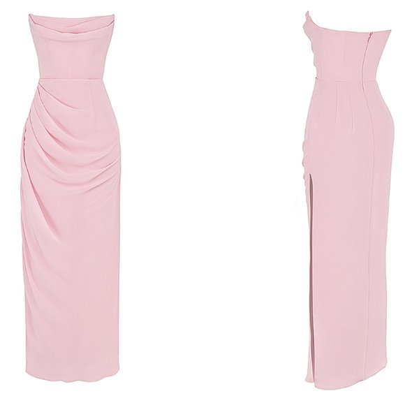 HOUSE OF CB 'Adrienne' Pink Quartz Strapless Gown NWOT - Picture 7 of 11